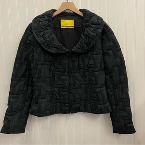 Flores & Flores Bamboo Quilted Pattern Wide Collar Evening Jacket Sz 8